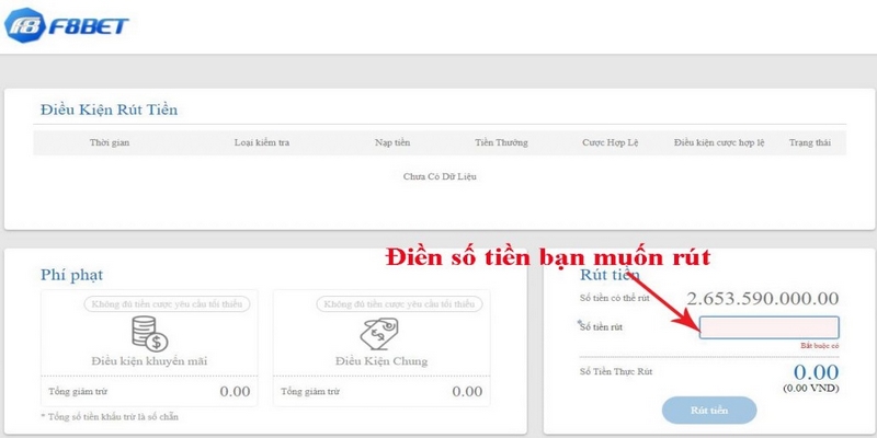 F8BET hỗ trợ rút tiền nhanh